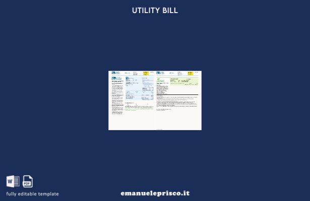 Pagine di bollette delle utenze DWP USA LA stile verificato, versione, modello 1